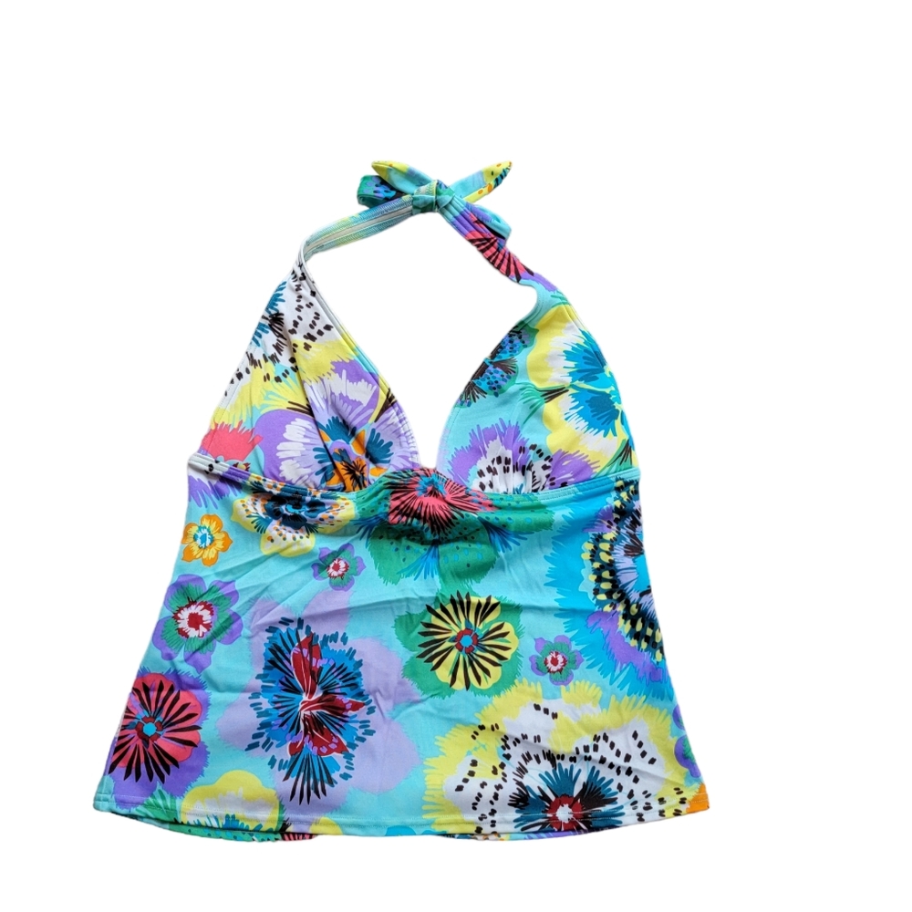 Victoria Secret Floral Halter Tankini Top Size Medium
